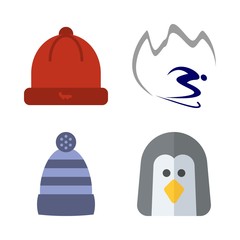 4 winter icons set