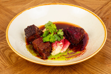 Fried beef cheeks