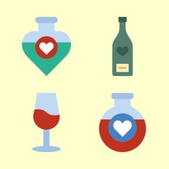 4 drink icons set