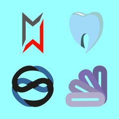 4 logo icons set