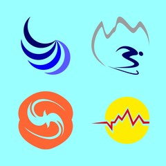 4 logo icons set
