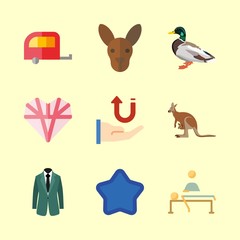 family vector icons set. love, kangaroo, relaxing and costume in this set
