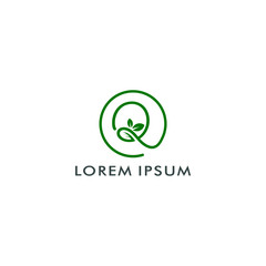 Letter Q eco logo template vector illustration