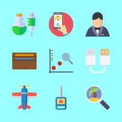 business icons set. global, guide, door and girl graphic works