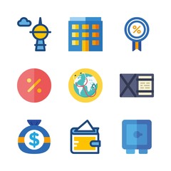 9 finance icons set