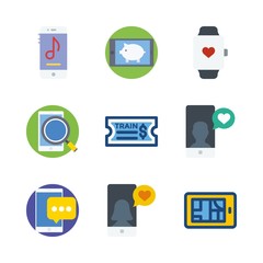 9 telephone icons set