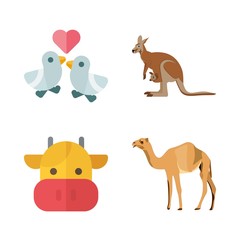 animals icons set. legs, arab, hump and affection graphic works