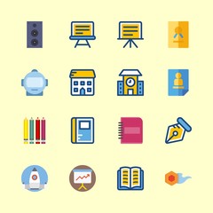 16 education icons set