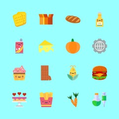 Naklejka na ściany i meble 16 food icons set