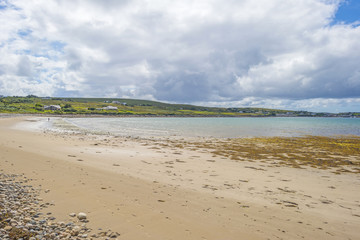 Panorama of an irish coast along the atlantic ocean in summer