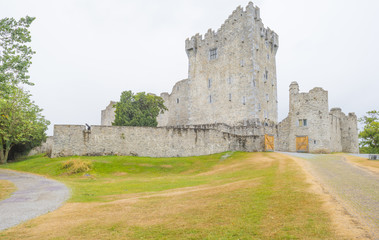 Fototapeta na wymiar Medieval castle in Killarney national park in summer