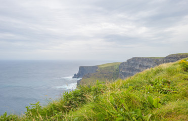 Coastline of the sea Cliffs of Moher along the Atlantic Ocean 
