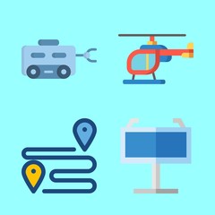 travel icons set. pennant, cosmos, apollo and world graphic works