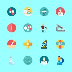 Fototapeta premium hospital icons set. headache, laparoscopy, replacement and diagnose graphic works