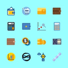 economy vector icons set. profits, chain, bank logo and wallet in this set