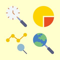 finance vector icons set. line chart, pie chart and search in this set
