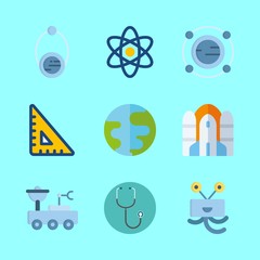 science icons set. wood, ray, magnetic and attack graphic works