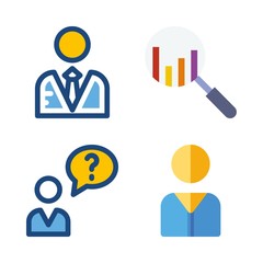 seo vector icons set. user and search in this set