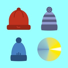 weather vector icons set. winter hat and cloudy weather in this set