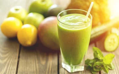 healthy juice made of freshly juiced fruits