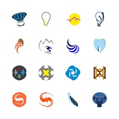 logo vector icons set. gym logo, hospital logo, safety company logo and winter resort logo in this set