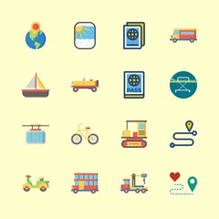 16 transportation icons set