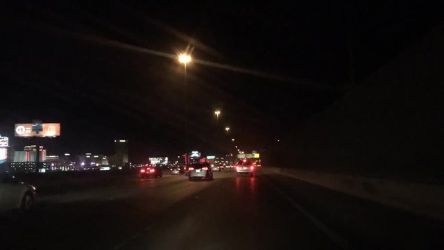 Las Vegas Hyperlapse driving along the highway towards the Las Vegas Strip