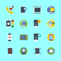 telephone vector icons set. phone call, smartwatch and smartphone in this set