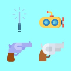 war icons set. radiance, underwater, fantasy and revolving graphic works