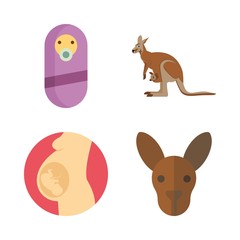 mother vector icons set. kangaroo, pregnancy and motherhood in this set