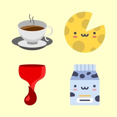 4 drink icons set