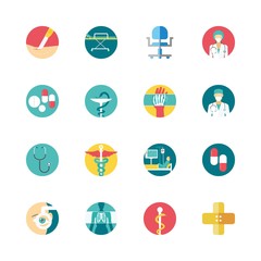 16 hospital icons set