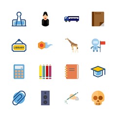 16 education icons set