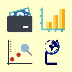 4 economy icons set