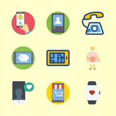 9 telephone icons set
