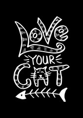 Love your cat hand lettering. Motivational quote.