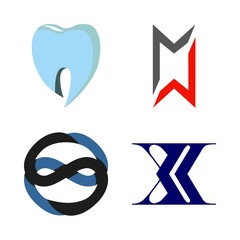 4 logo icons set