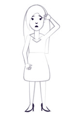 cartoon designer woman icon