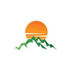 Illustration of mountain logo design template vector