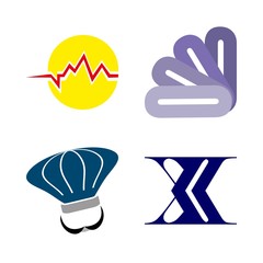 4 logo icons set