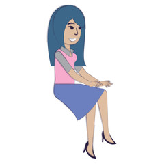 cartoon designer woman icon over white background, vector illustration