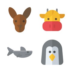 4 animals icons set