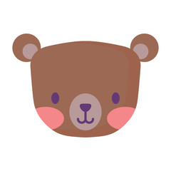 cute bear icon over white background, vector illustration