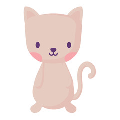 cute cat icon over white background, vector illustration