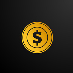 golden money icon concept vector design