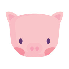 cute pig icon over white background, vector illustration