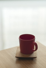 red cup with a water