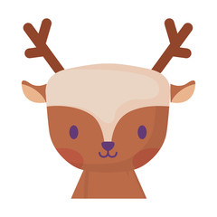 cute deer icon over white background, vector illustration