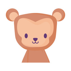 cute monkey icon over white background, vector illustration