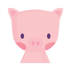 cute pig icon over white background, vector illustration